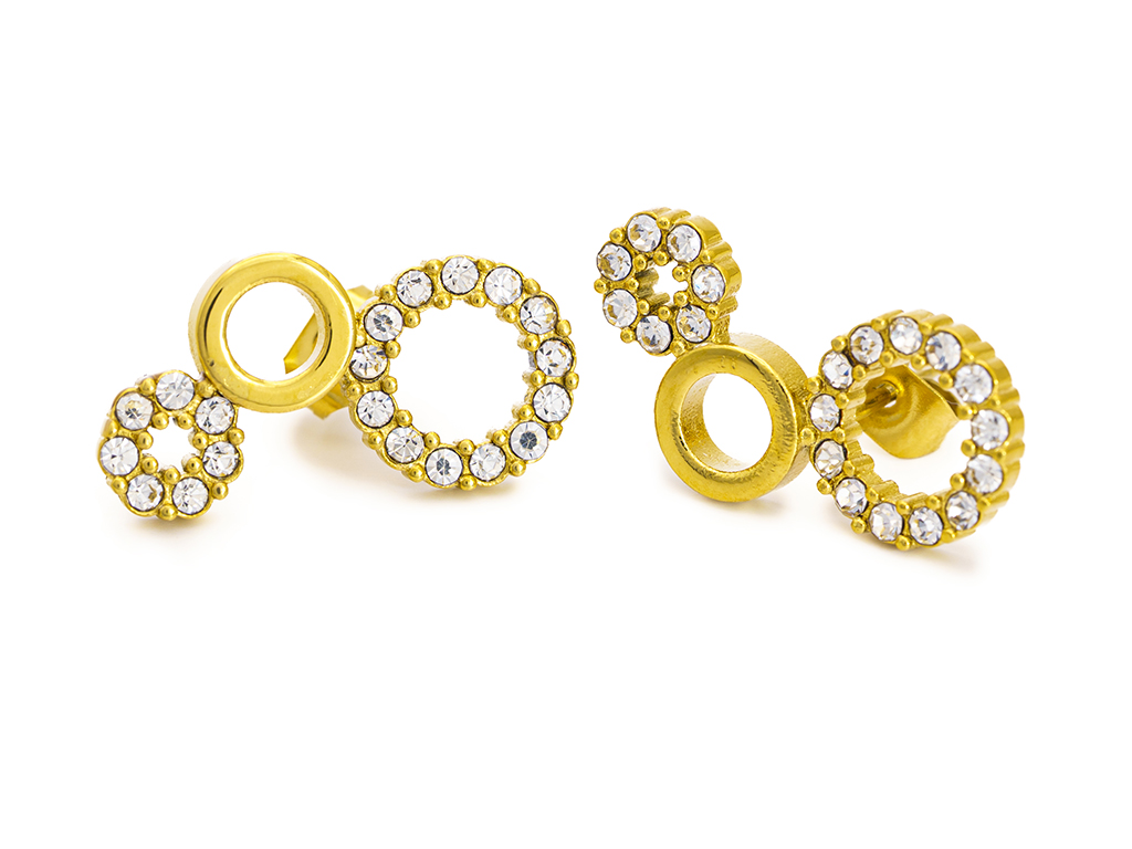 BRUNOshop.cz Náušnice KOLEČKA GOLD s kamínky