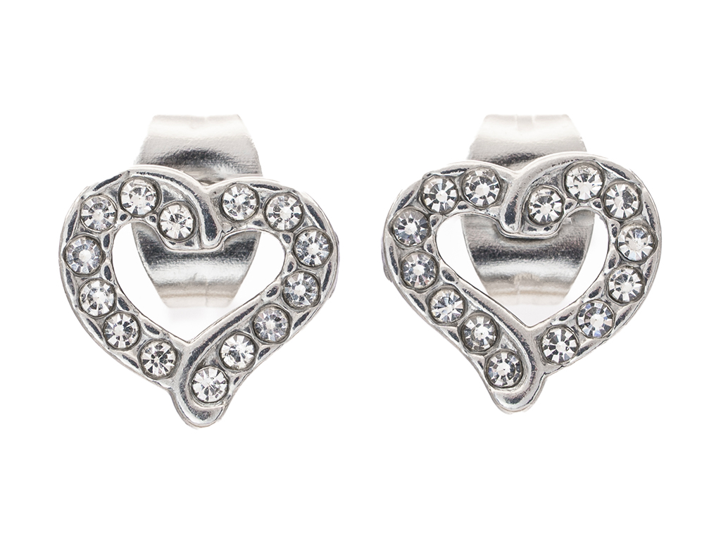 BRUNOshop.cz Náušnice SRDÍČKO s kamínky