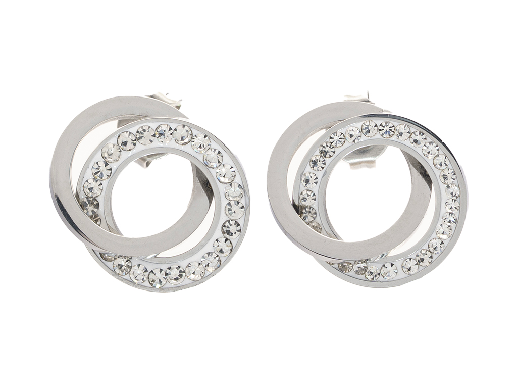 BRUNOshop.cz Náušnice propojené kroužky s kamínky