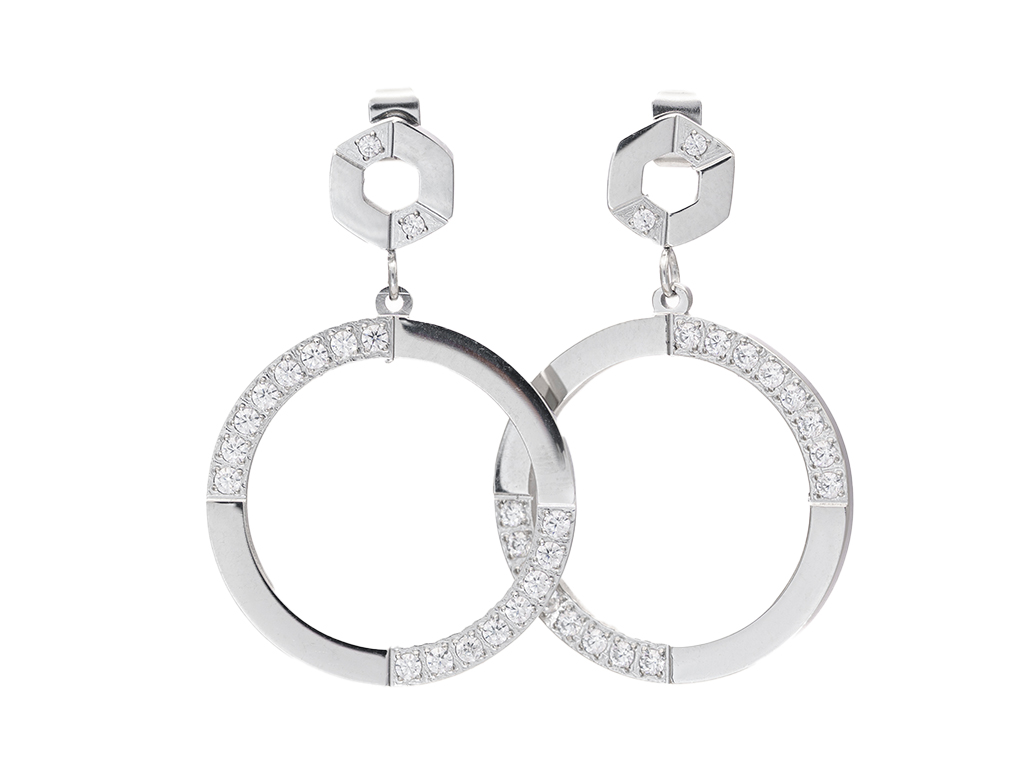 BRUNOshop.cz Visací náušnice KRUH s kamínky