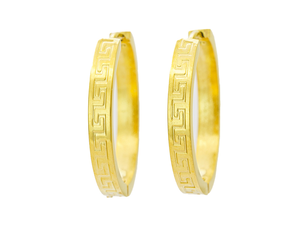 BRUNOshop.cz Náušnice kroužky ŘECKÝ VZOR GOLD