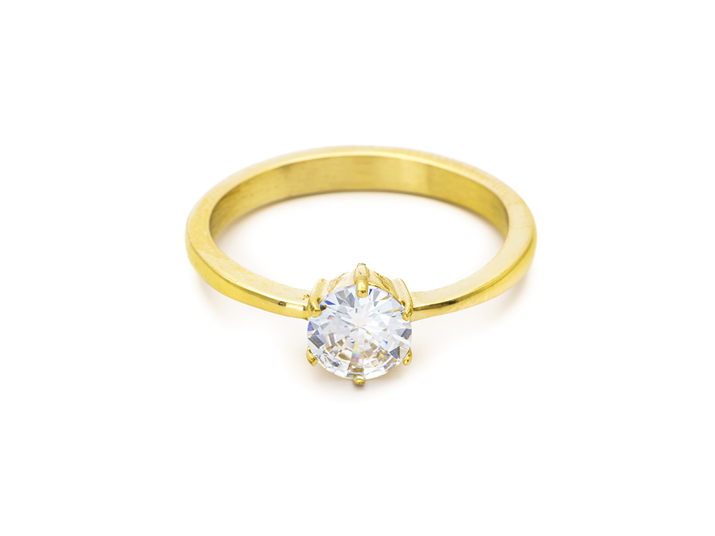 BRUNOshop.cz Zásnubní prsten GOLD s kamínkem Velikost: 11 (EU: 64 - 66)