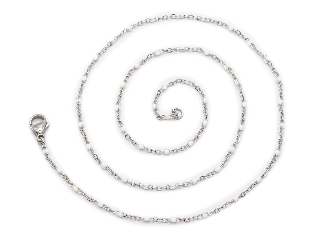 BRUNOshop.cz Řetízek s kuličkami BÍLÝ