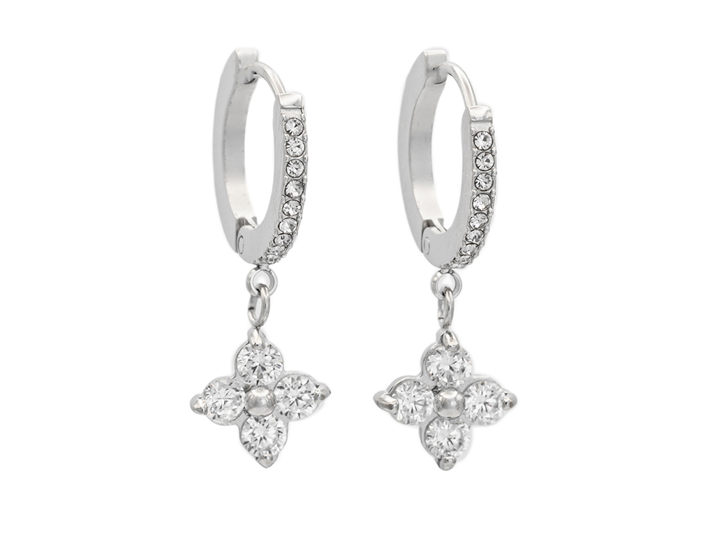 BRUNOshop.cz Visací náušnice HVĚZDIČKA s kamínky