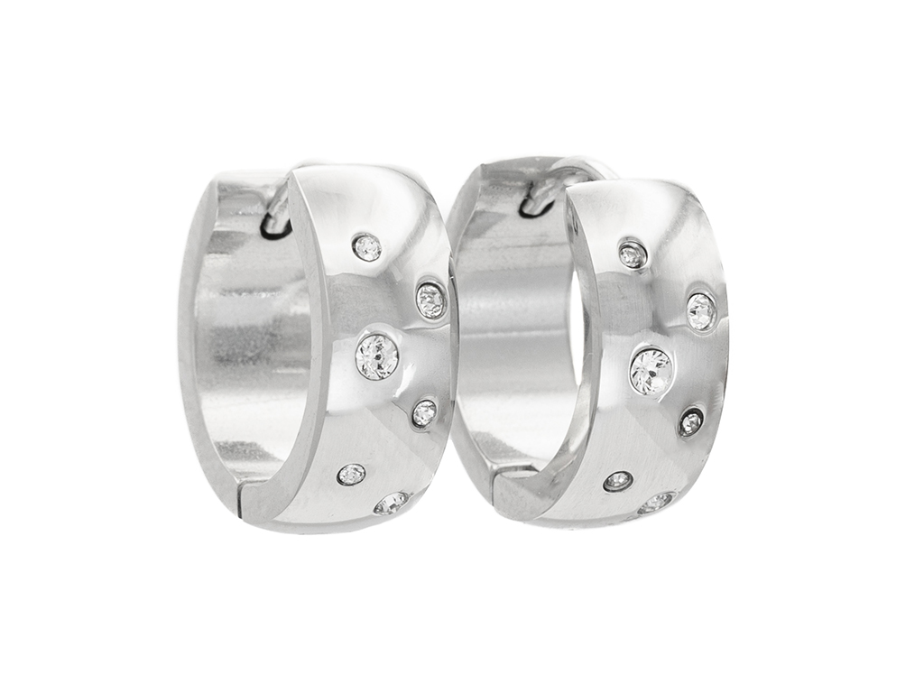 BRUNOshop.cz Náušnice VZOROVANÉ KROUŽKY s kamínky