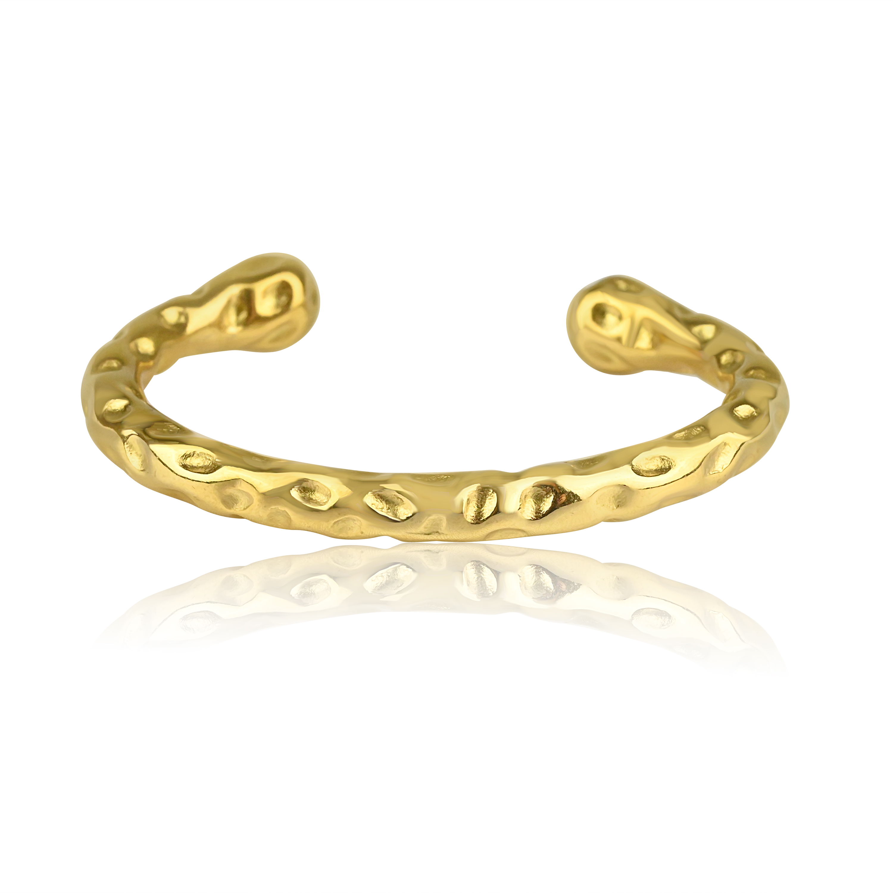 Meucci Otevřený náramek s kladívkovým efektem GOLD