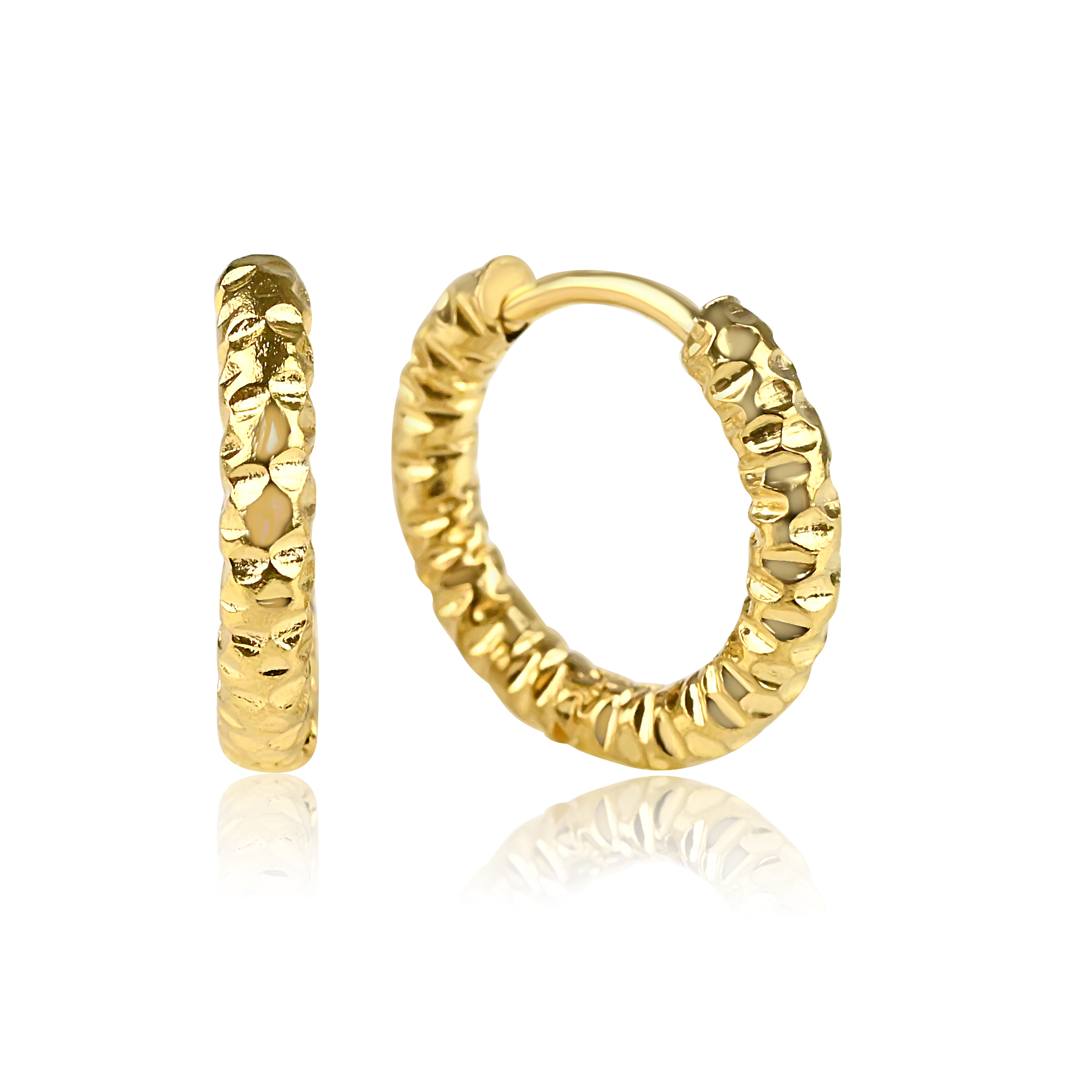 Meucci Náušnice s kladívkovým efektem GOLD