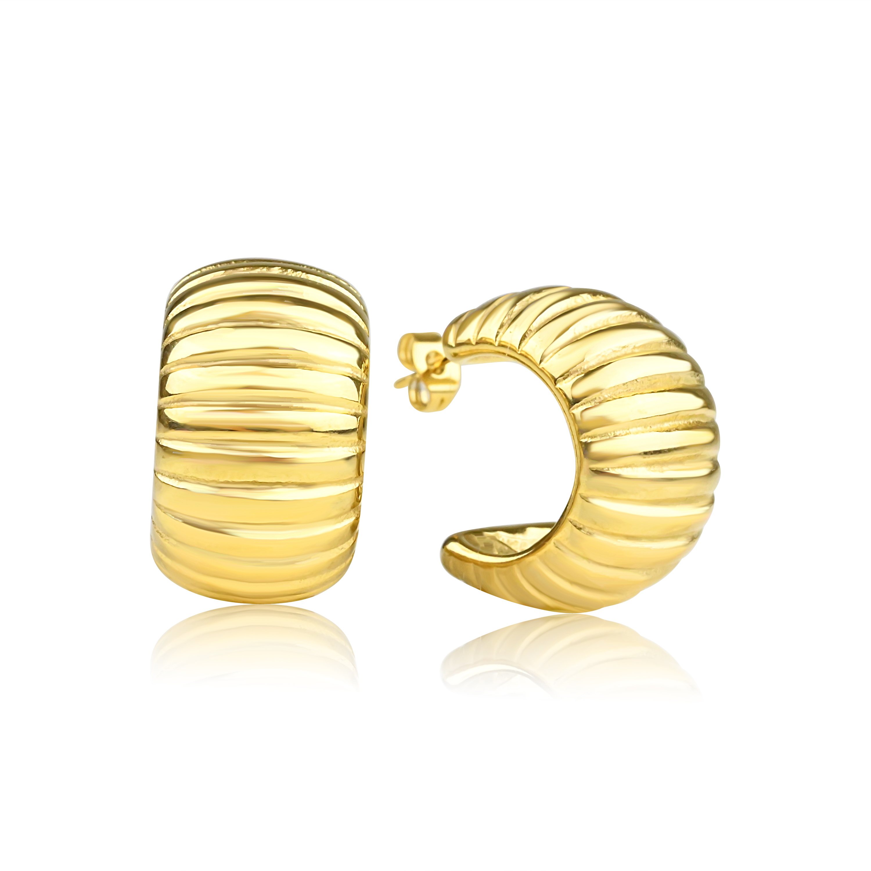 Meucci Náušnice VZOROVANÝ MĚSÍC GOLD