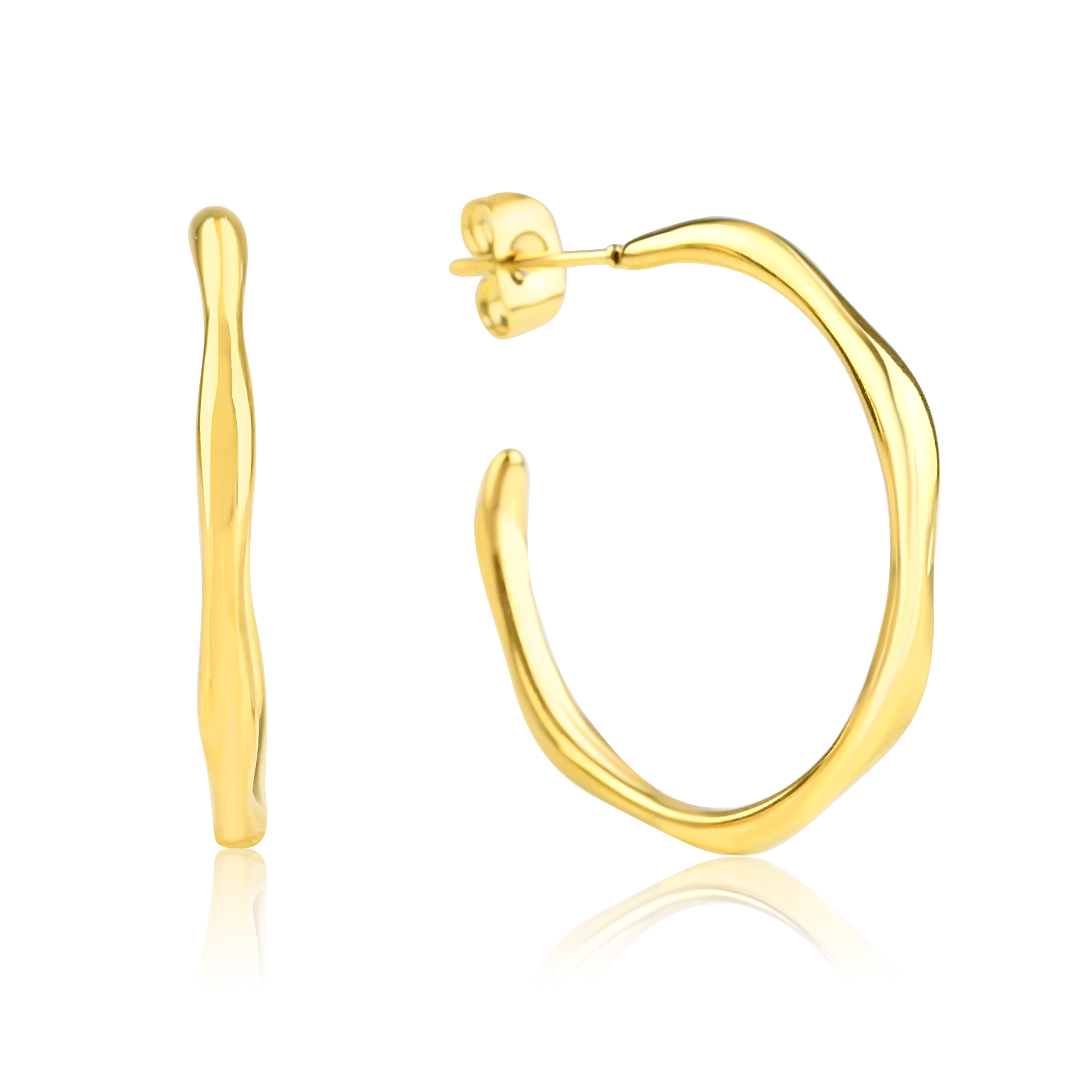 Meucci Náušnice KROUŽKY TWIST GOLD