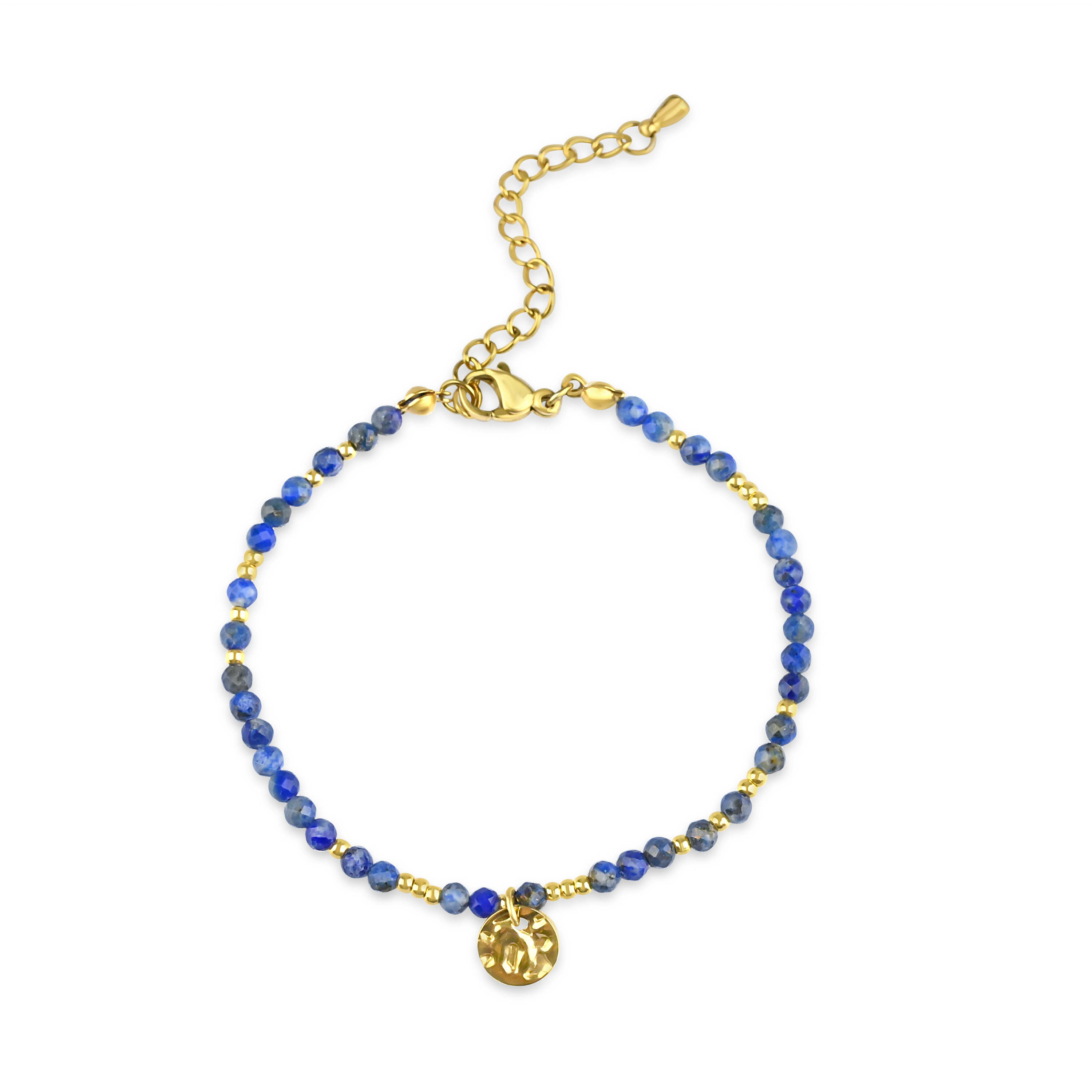 Meucci Nastavitelný náramek s kuličkami MODRÝ GOLD