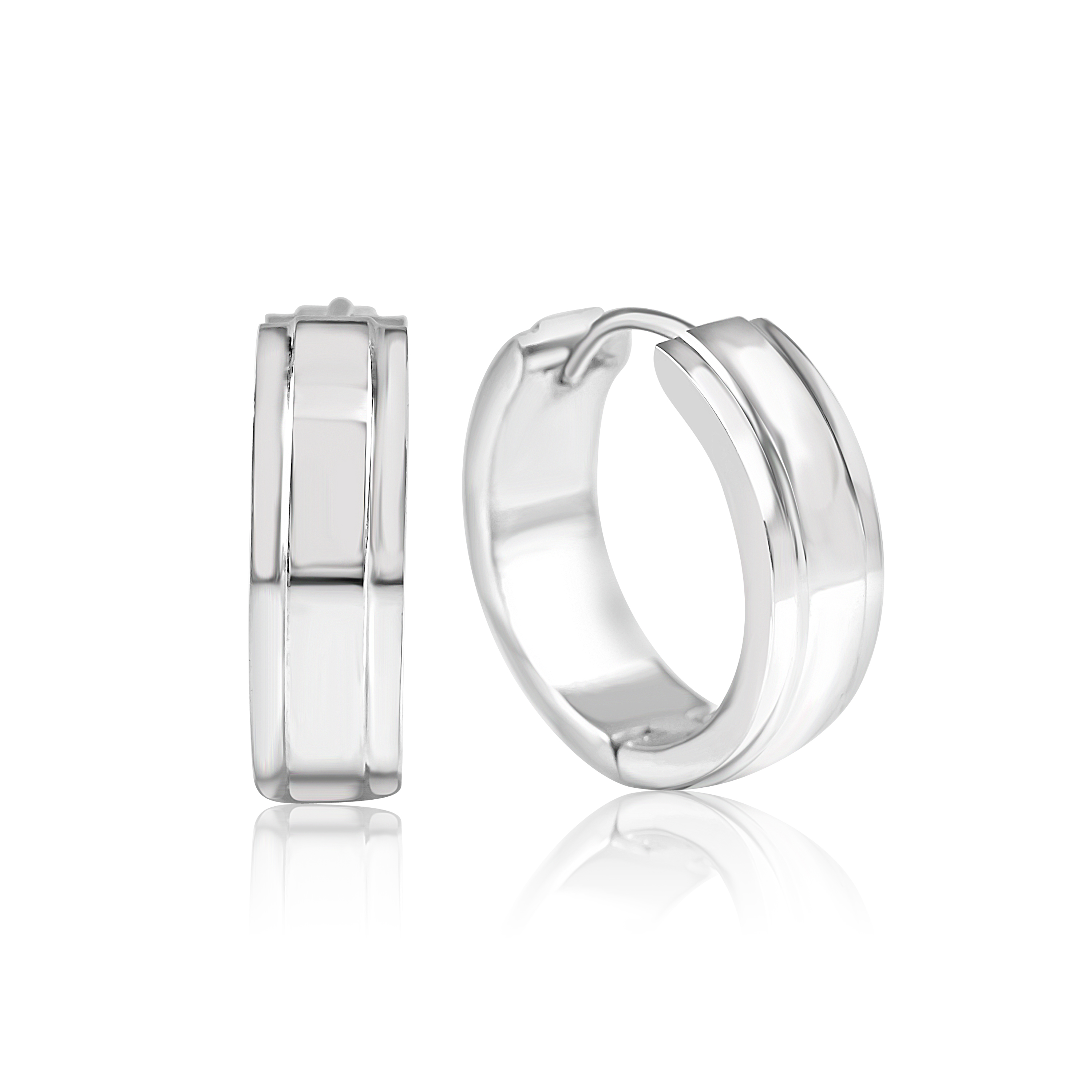 Meucci Náušnice KROUŽKY ROVNÁ LINIE