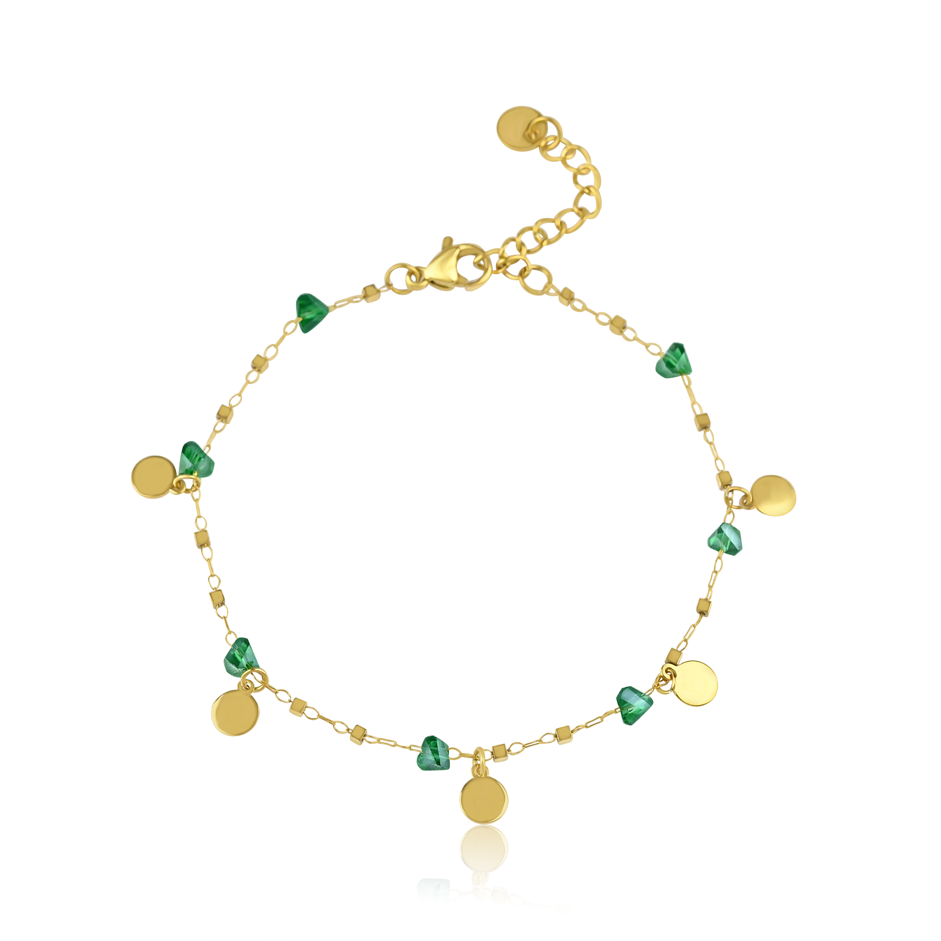 Meucci Náramek s přívěsky ZELENÝ GOLD