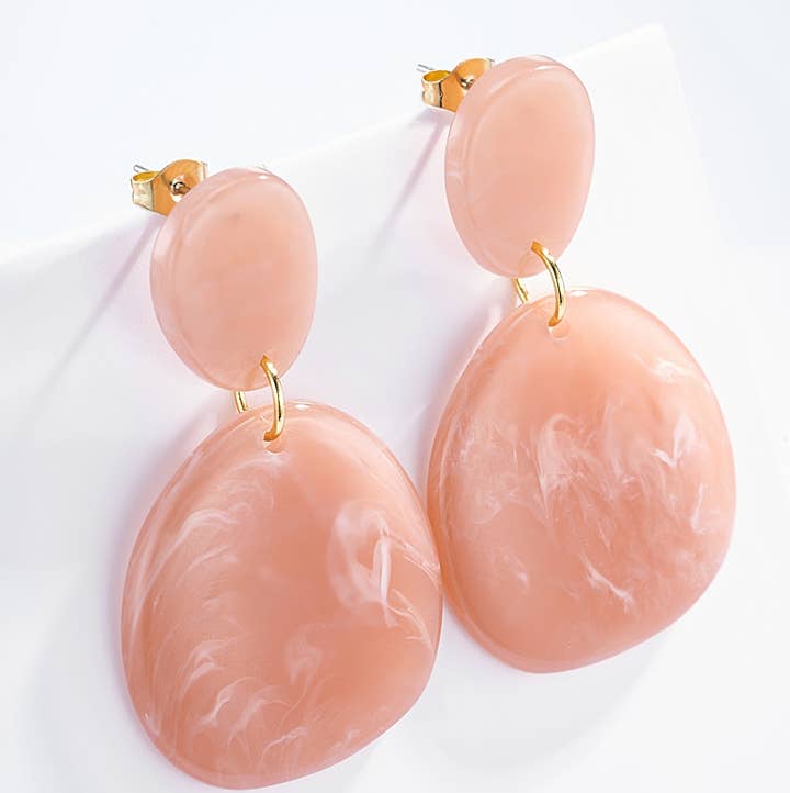 Levně ÉLINE L'ATELIER Náušnice LINDA RŮŽOVÉ GOLD