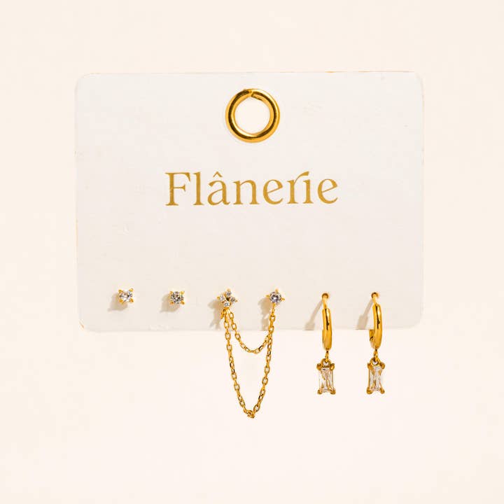 Flânerie by MAIQ Náušnice ROUSSA 18K GOLD PLATED