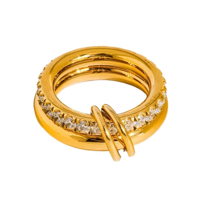 Flânerie by MAIQ Prsten JUSTINE 18K GOLD PLATED Velikost: 8 (EU: 56,5 - 58,5)