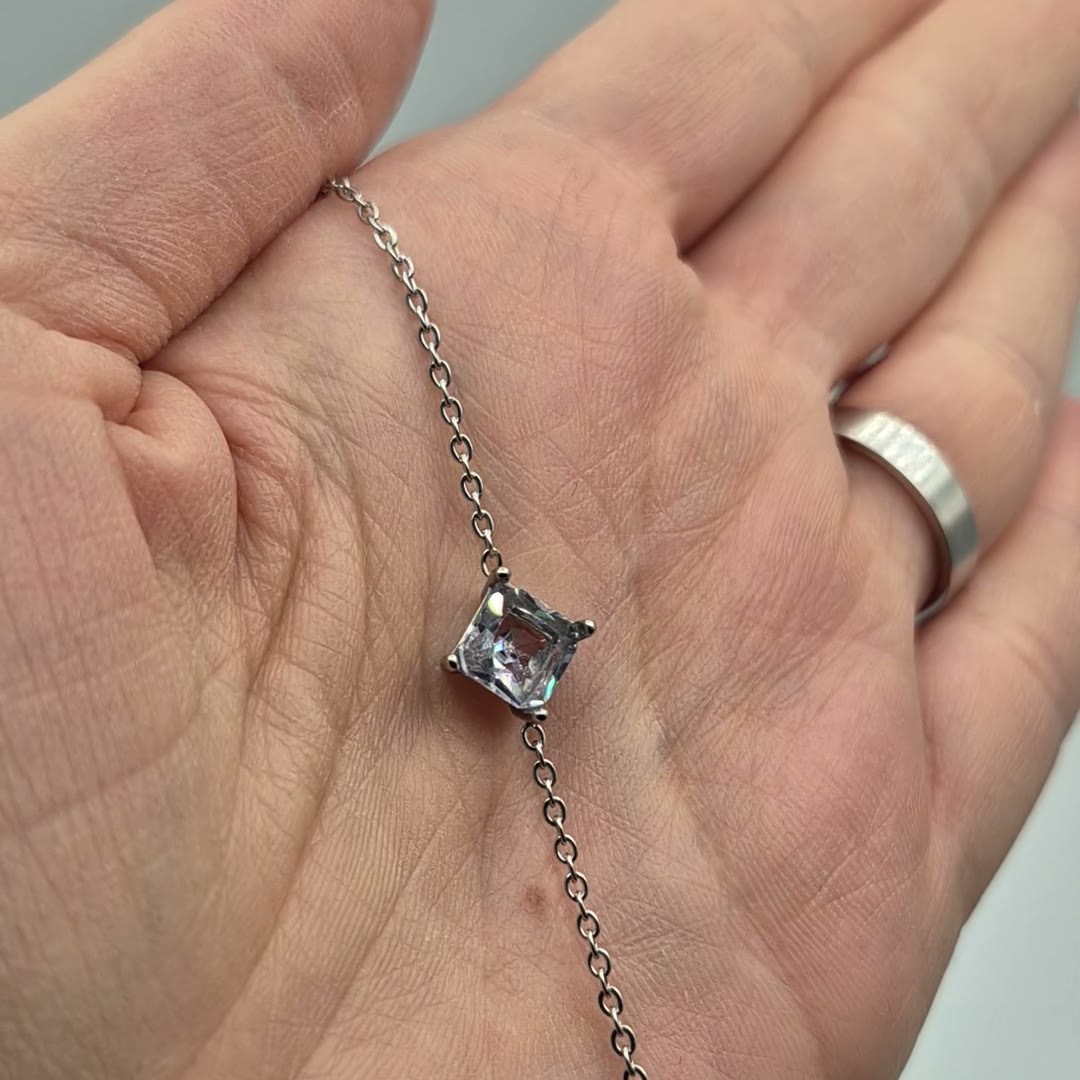 Meucci Náramek ČIRÝ ČTVEREC SILVER