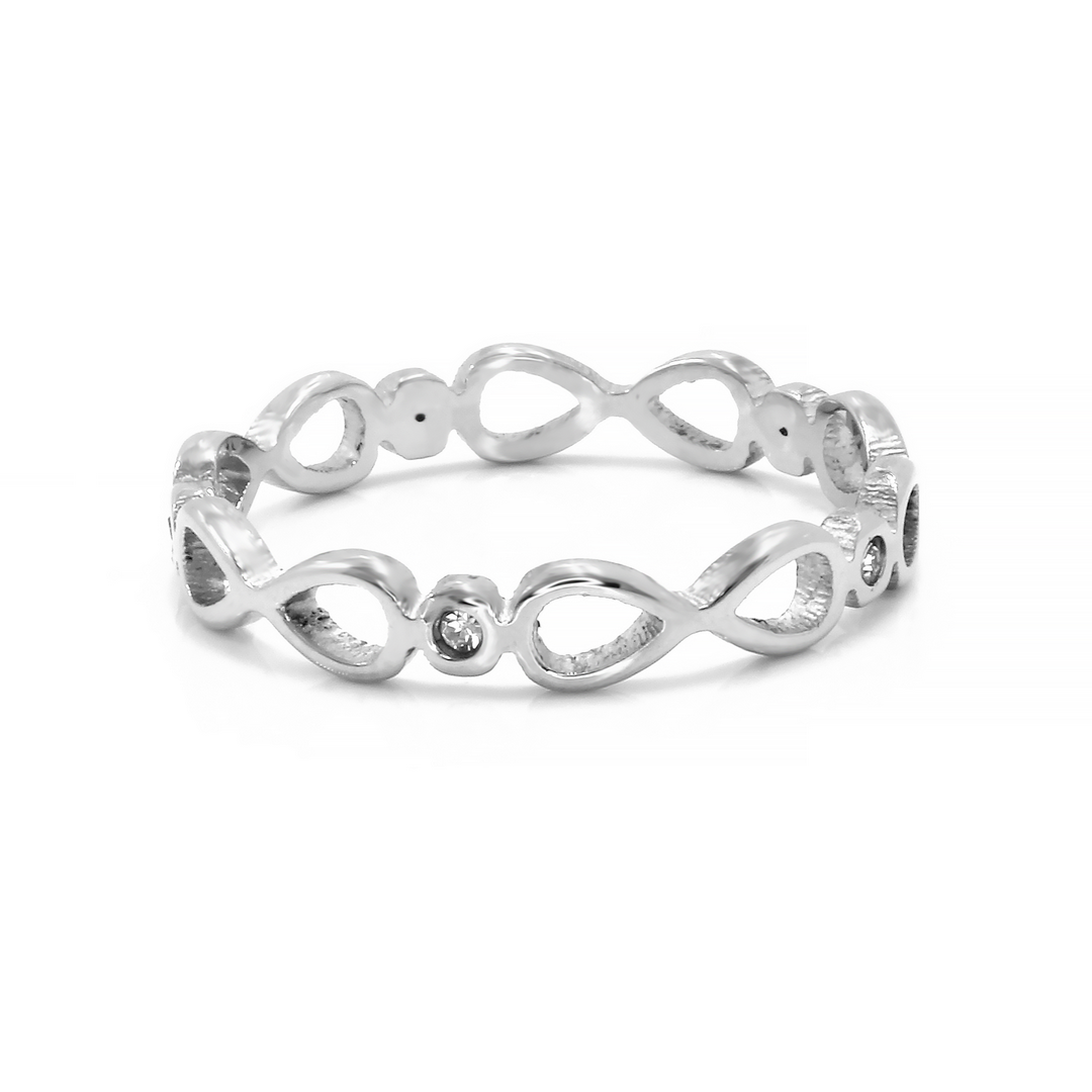 BRUNOshop.cz Prsten NEKONEČNO s kamínky Velikost: 9 (EU: 59 - 61)