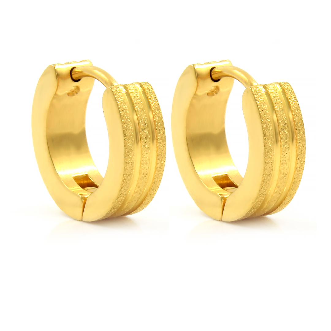 BRUNOshop.cz Náušnice kroužky GOLD s pískováním