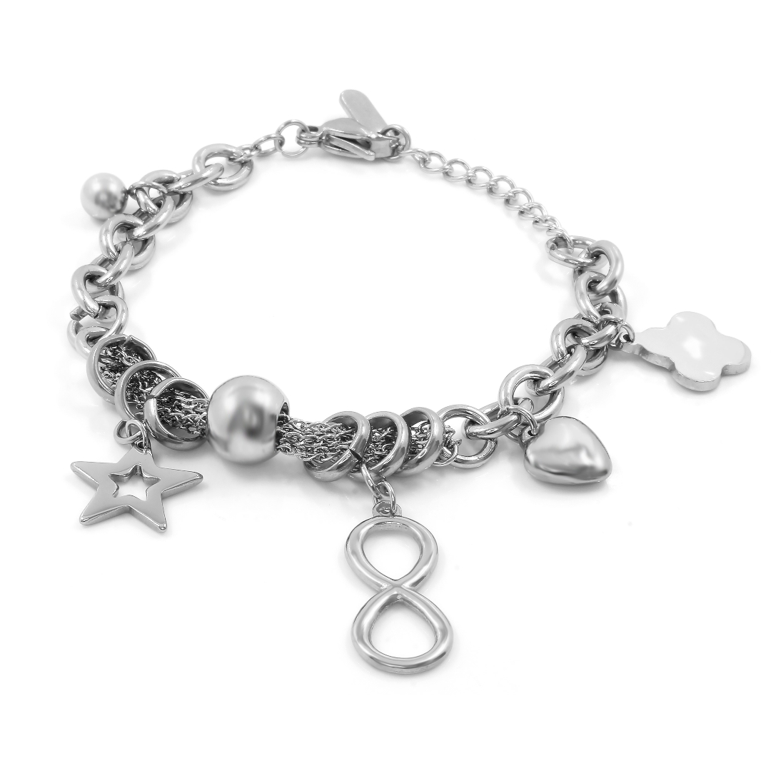 BRUNOshop.cz Náramek NEKONEČNO s přívěsky