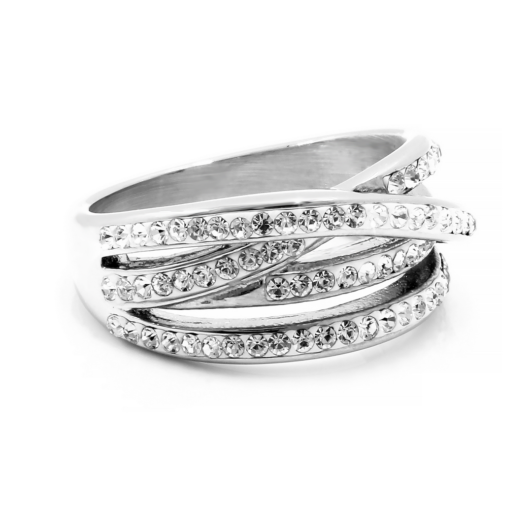 BRUNOshop.cz Proplétaný prsten s kamínky Velikost: 6 (EU: 51,5 - 53,5)