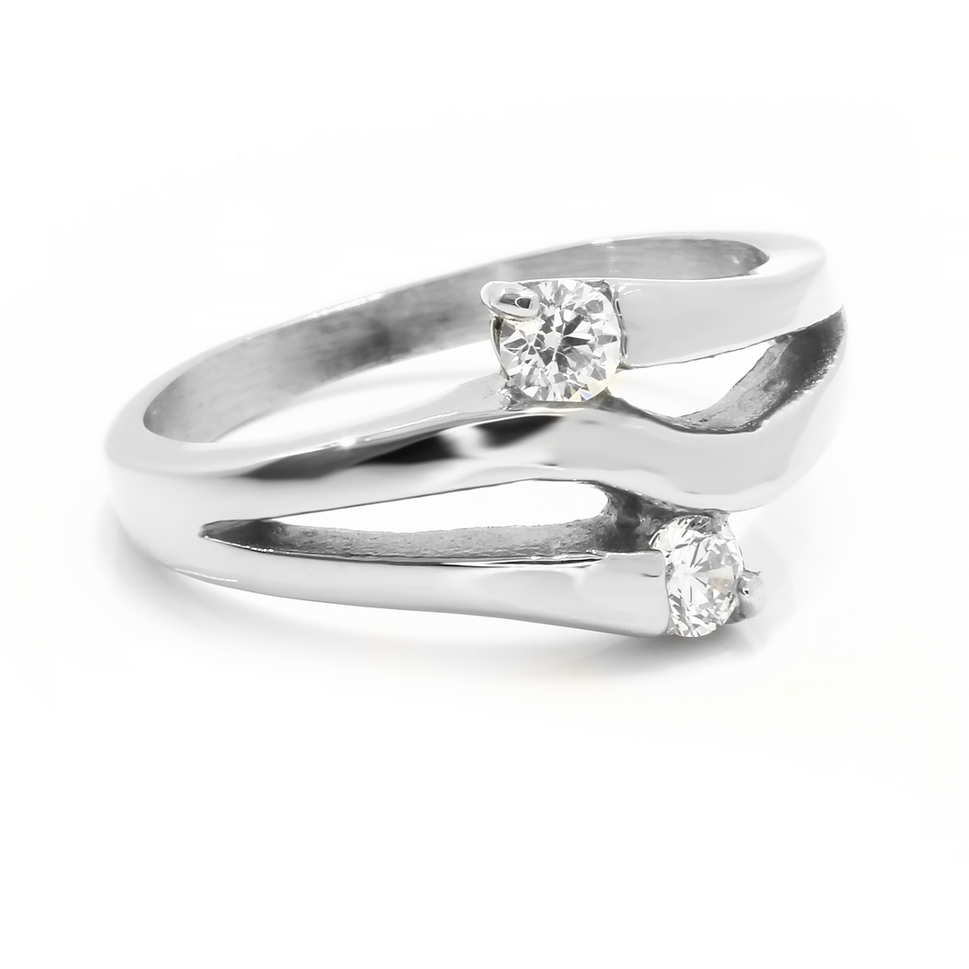 BRUNOshop.cz Prsten se dvěma kamínky Velikost: 5 (EU: 49 - 51)