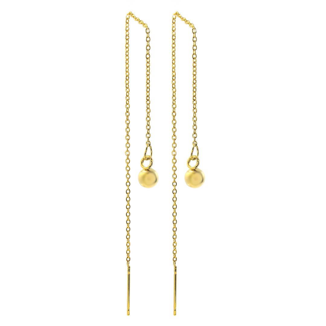 BRUNOshop.cz Provlékací řetízkové náušnice KULIČKA GOLD