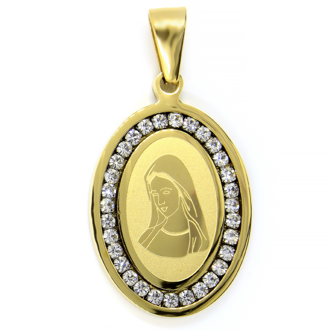 BRUNOshop.cz Přívěsek MADONKA GOLD s kamínky