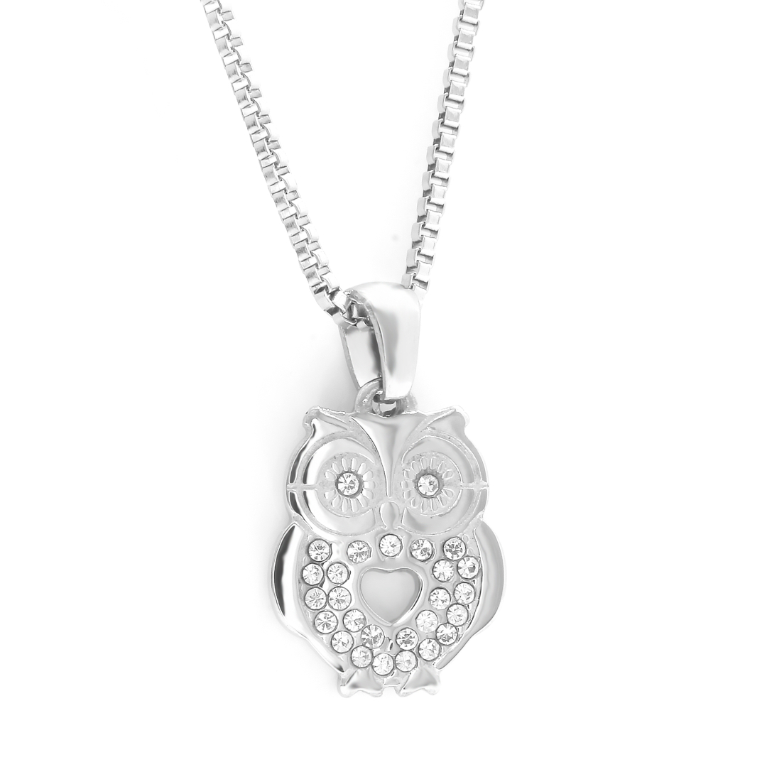 BRUNOshop.cz Přívěsek SOVA s kamínky + řetízek