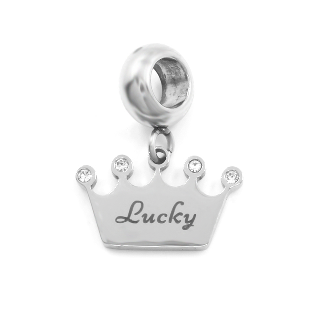 BRUNOshop.cz Visací přívěsek na náramek ŠTĚSTÍ s kamínky