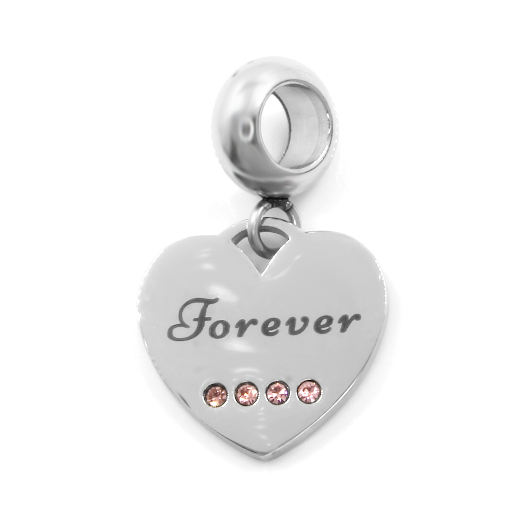 BRUNOshop.cz Visací přívěsek na náramek NAVŽDY s kamínky