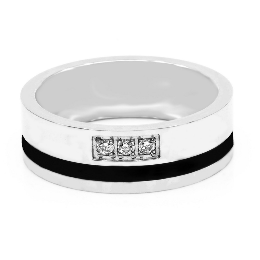 BRUNOshop.cz Dámský snubní prsten LINE ČERNÝ Velikost: 7 (EU: 54 - 56)