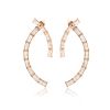 Visací dvojité náušnice ROSE GOLD s kamínky