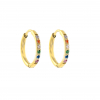Náušnice kroužky s kamínky BAREVNÉ GOLD