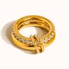 Prsten JUSTINE GOLD (Velikost 7 (EU: 54 - 56))
