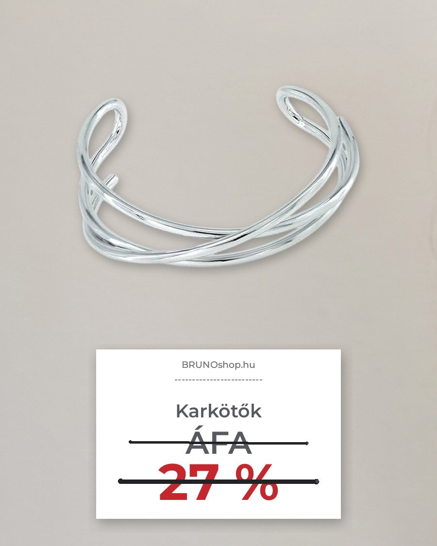 Nemesacél karkötő világos falon és nyugta áthúzott 27 %-os áfával