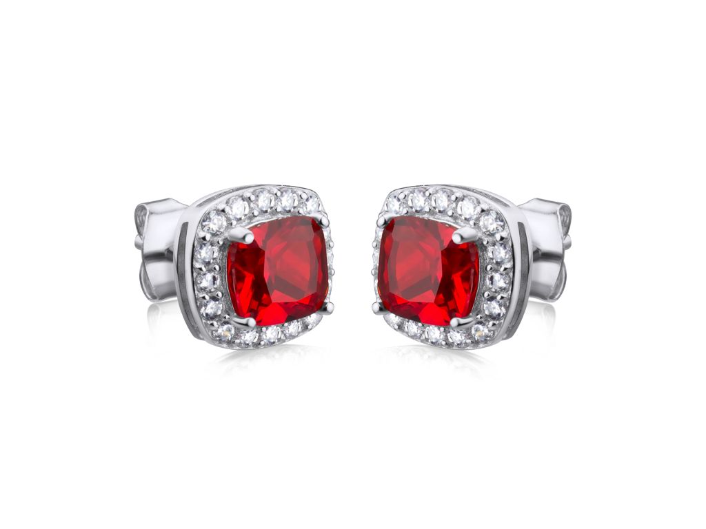 Ezüst fülbevaló CRYSTAL PIROS