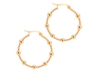 Fülbevaló karikák gömbökkel ROSE GOLD