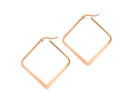Fülbevaló lapos NÉGYZET ROSE GOLD