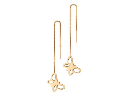 Áthúzható lánc fülbevaló PILLANGÓ ROSE GOLD
