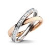 Mozgó gyűrű TWIST kövekkel ROSE GOLD