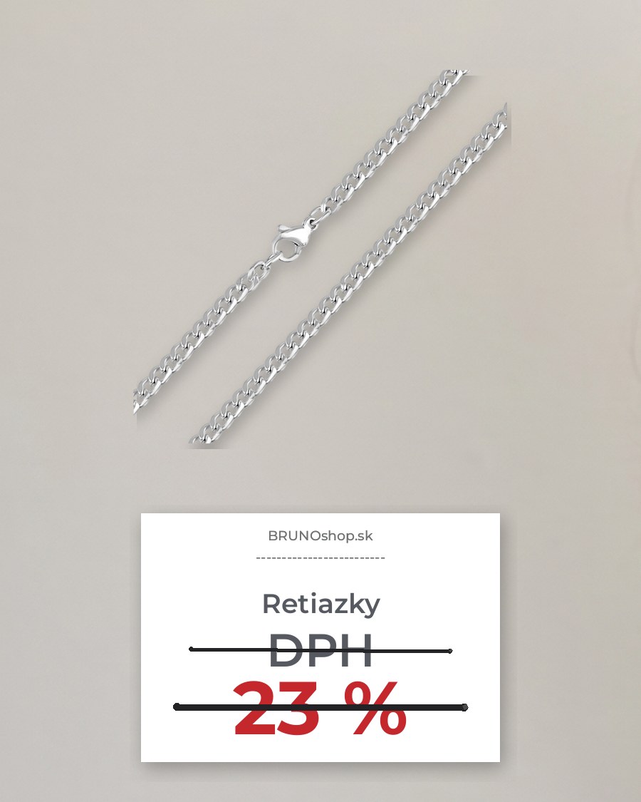 Oceľová retiazka pancier na svetlej stene a účtenka s prečiarknutým DPH 23 %