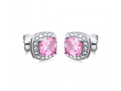 Strieborné náušnice CRYSTAL PINK Y0005