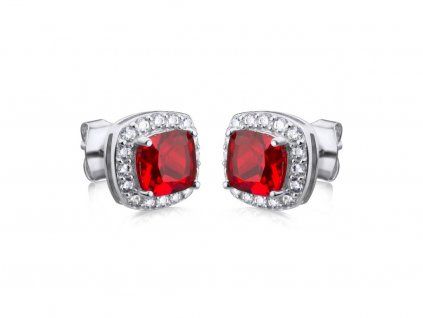 Strieborné náušnice CRYSTAL RED Y0051