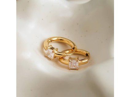 Náušnice ADHARA ŠTVOREC 18K GOLD PLATED