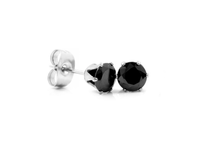 BLACK náušnice 0,4 cm S1678