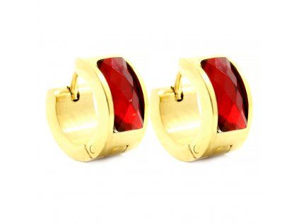 Náušnice KRÚŽKY GOLD/RED S2710