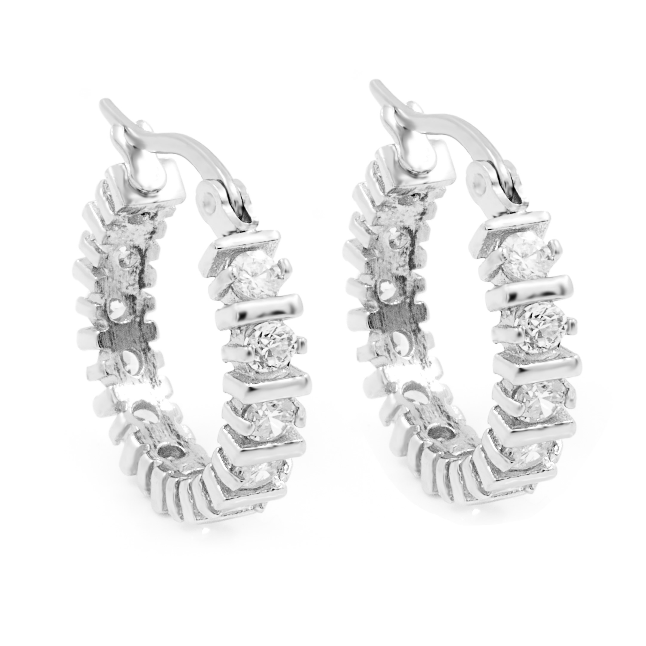 Náušnice krúžky s kamienkami S3812