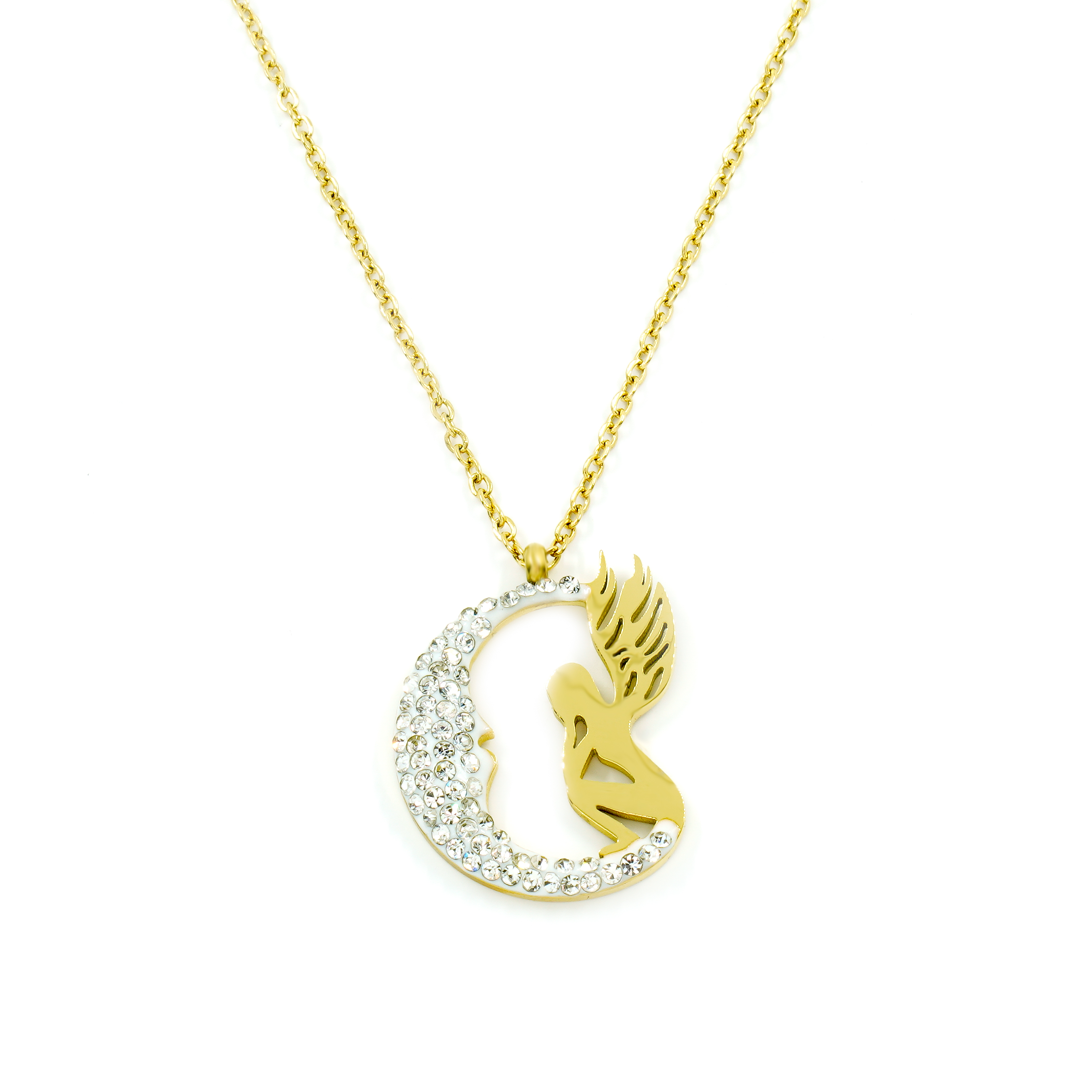 Náhrdelník ANJEL NA MESIACI GOLD S3869