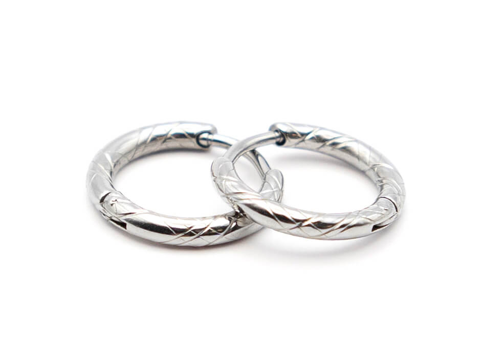 Náušnice KRÚŽKY CROSS II 1,4 cm S4337