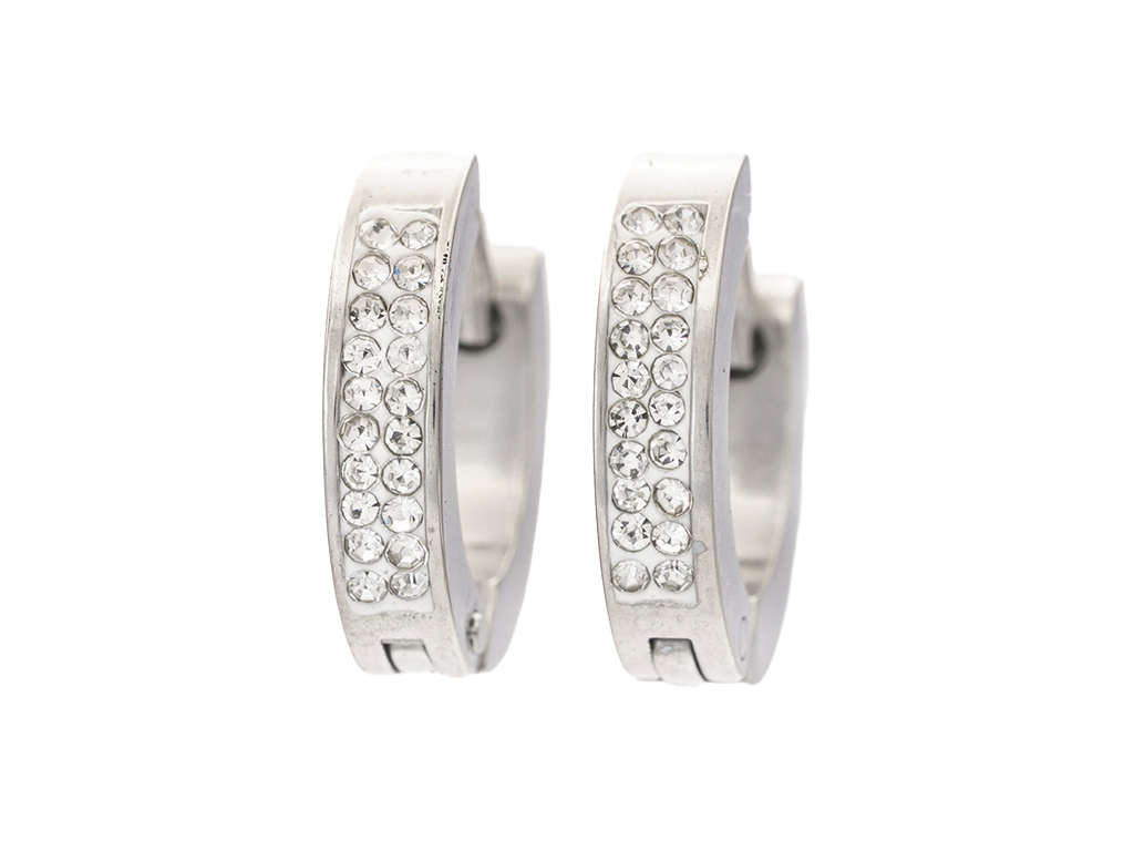 Náušnice KRÚŽKY s kryštálikmi 1,4 cm S4410